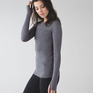 Women's Gray Long-Sleeve Seamless Active Top